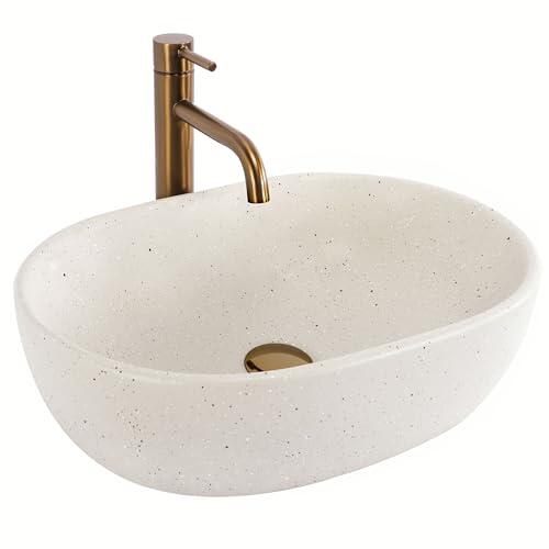 Lavabo Sobre Encimera Rea Amelia Sandy Beige 48X34,5X13,5Cm