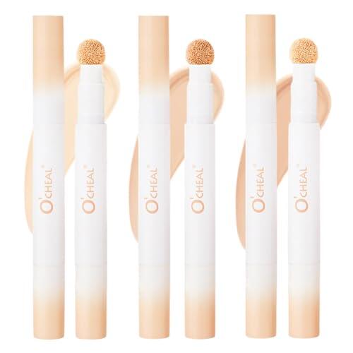 3 Unidades Corrector,Corrector Ojeras,Resistente Al Agua Concealer,Tres Colores,Alta Cobertura Para Ocultar Ojeras,Rojeces E Imperfecciones De La Piel