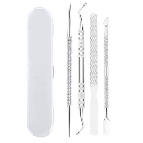 COYUN Lima Uñas, 4 Pcs Limas de Uñas Profesionales,Kit para Eliminar Uñass Encarnadas, Herramientas de Acero Inoxidable, Set de Manicura y Pedicura, Apto para el Hogar y el Salón