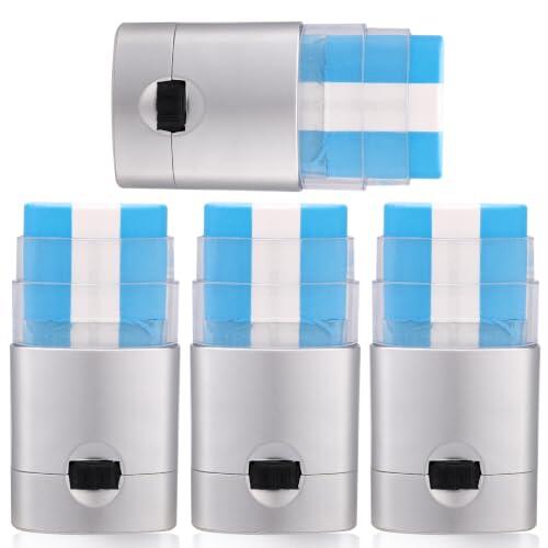 4pzs Barra Pintura Facial Deportiva, Seguridad Anti-Deslumbramiento Mezclable Pintura Facial 3 Colores para Fútbol Sóftbol Béisbol para Adultos Atletas (Azul Blanco Azul)