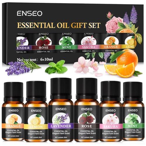Aceites Esenciales para Humidificador 6 x 10ML,Puro Aceites Esenciales Naturales Aceite Perfumado,Set de aceites Esenciales Aromaterapia para Difusor,Para Piel Cuerpo Cuidado, Relajación,Masaje