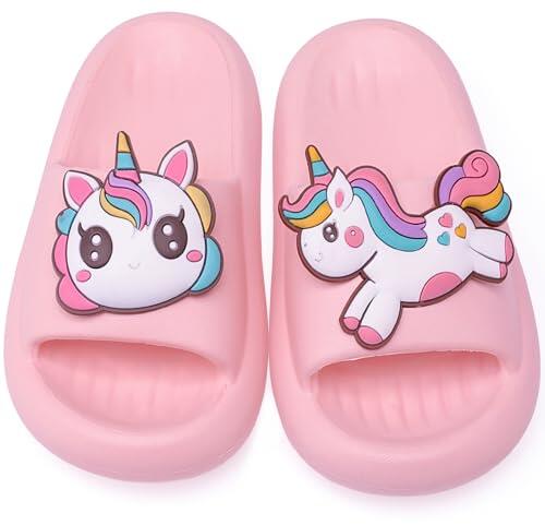 Vunavueya Chanclas de Baño Antideslizantes para Niños y Niñas Sandalias Zapatillas EVA para Baño Playa Piscina Jardín Rosa Unicornio 35/36 EU_230