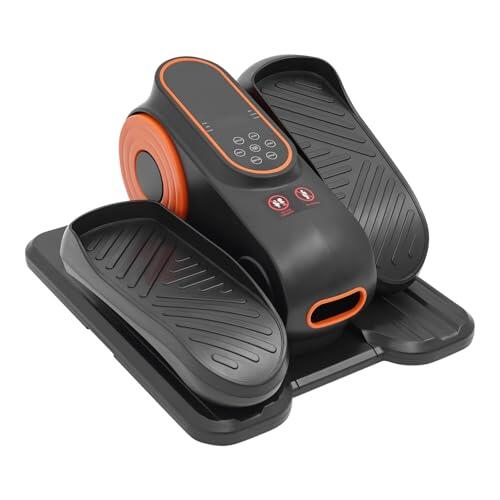 JJsdwin Entrenador elíptico eléctrico debajo de la mesa, pedalera portátil con control remoto, entrenador de escritorio para ejercicios de piernas y brazos, negro