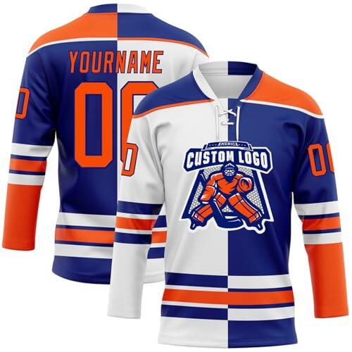 Camiseta de hockey personalizada, logotipo de número de nombre personalizado, manga larga, impreso, para hombres, mujeres y jóvenes, 3, S