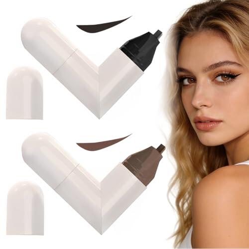 DOVBAN 2pcs Eyeliner Stamp Wing Cat Eye Liner Stamp,Liquid Eyeliners Long Durable Waterproof Geflügelter Eyeliners Stempel Für Frauen Eyeliner Makeup (Schwarz+Braun)