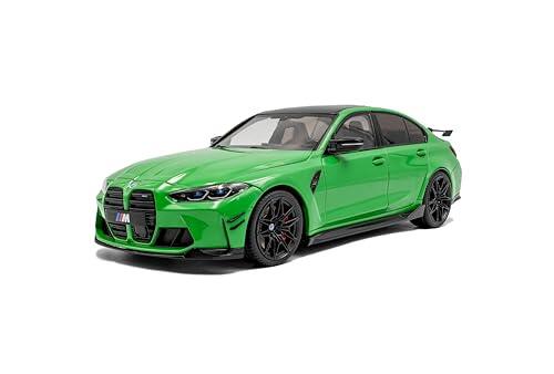 Solido BMW M3 (G80) – Sedán de Alto Rendimiento con Techo Negro, alerón Trasero, Paquete Aero, Modelo Diecast, Color Verde señal Uni, 1:18