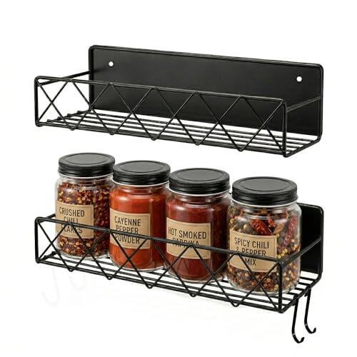 ELISPACES Especieros para Cocina Magnéticos – Pack de 2 | Organizador de Especias Cocina + 2 Ganchos + QR de Regalo | Especiero Premium de Acero con Montaje Magnético, Adhesivo o Tornillos