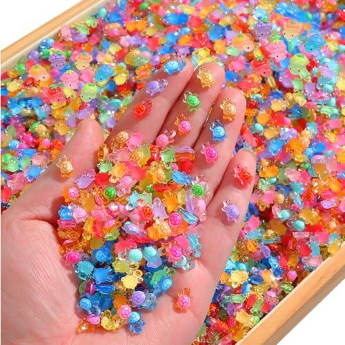 KAHZOR 50 Piezas Mini Figuras de Tortuga de Resina, Tortugas Luminosas, Mini Animales Tortuga Regalo para Decoración de Jardines en Miniatura, Bonsáis, Peceras y Acuarios