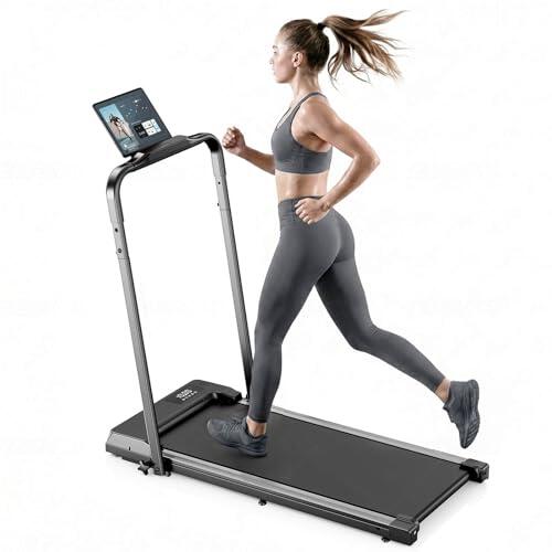 Cinta de Correr Eléctrica Plegable para Hogar–Actualizada,Duradera y Portátil para Fitness en Casa,con Soporte para Tablet de Ventosa Fuerte y Mando a Distancia,Máx.10 km/h para Cardio y Caminata