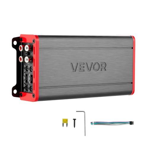 VEVOR Amplificador para Automóvil 4 Canales Puenteable Clase D, Máximo 4 x 272W a 4 ohmios y 4 x 400W a 2 ohmios, Amplificador Estéreo de Audio para Coche para Vehículo Todoterreno SUV Sedán Camioneta
