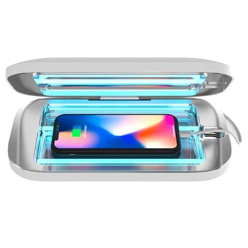 PhoneSoap Pro UV Desinfectante inteligente para teléfono y caja de cargador universal para celular | Desinfección UV-C de 360 grados patentada y clínicamente probada | Desinfecta y carga todos los