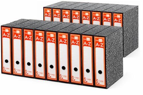 Archivador de Palanca Tamaño Folio con Caja, Archivadores de Cartón Forrado Gris con Compresor Metálico, Lomo Ancho 75 mm, Resistente. OFFICEPAPER (PACK 8 UNDS)