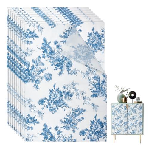 nbeads 24 papeles decorativos grandes para muebles, 70 x 50 cm/27,6 x 19,7 pulgadas, papel de seda estampado floral para muebles, manualidades, papel de arroz para decoración, embalaje, manualidades