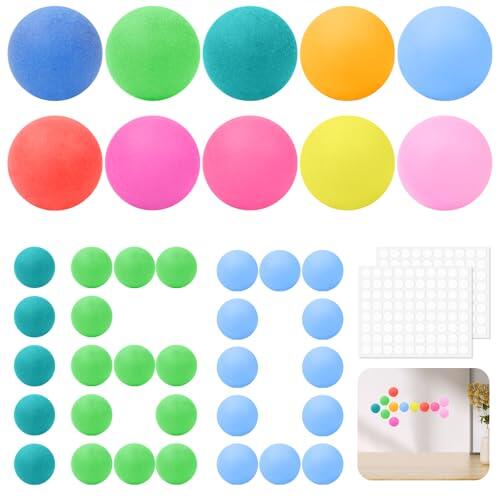 Hexizexi Pelotas de ping pong de 40 mm, coloridas, con pegatinas para decoración de fiestas, juegos, manualidades, proyectos de bricolaje