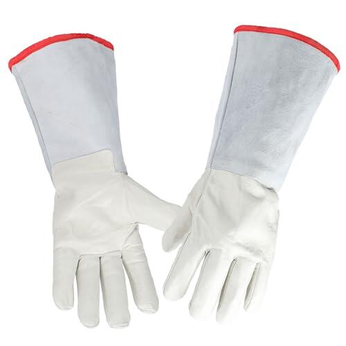 Guante Criogénico Duradero de 40 Cm Diseño Ergonómico Resistencia de -180 °c a -250 °c Guantes de Trabajo de Piel de Vacuno Impermeable para Personal de Cámaras Frigoríficas