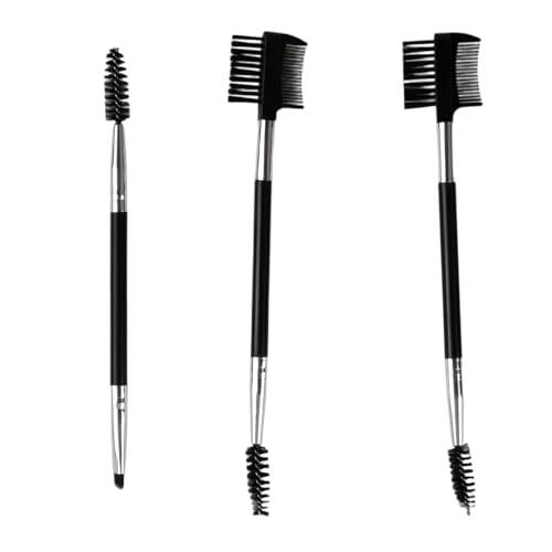 3 Piezas de Cepillo Cejas y Brochas en Ángulo, 2 en 1 Pincel Cejas con Peine, Separador de Pestañas para Modificar Cejas y Pestañas, Herramientas de Maquillaje