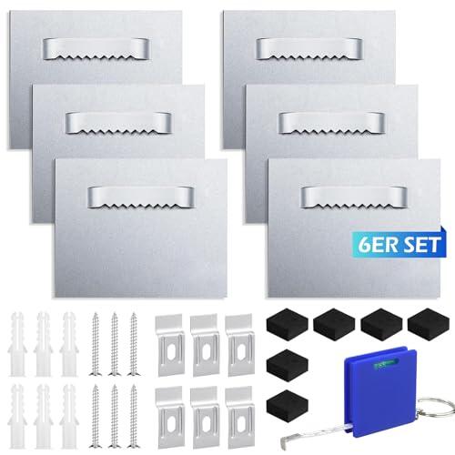 Hanyousheng 6 Ganchos autoadhesivos para cuadros y espejos, soporte fuerte hasta 8kg, para vidrio acrílico, aluminio Dibond, espejo y paredes lisas
