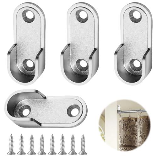 Ebksqs 4 Piezas Soporte Barra Armario, 16mm, Soportes de Metal para Tubo de Armario con 8 Tornillos, Estantes para Ropa, Kit de Montaje para Riel, Organizador de Almacenamiento para Armario