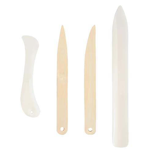 Juego de 4 patas plegables para papel, juego de carpetas de hueso de plástico para manualidades, tarjetas, sobres y cajas