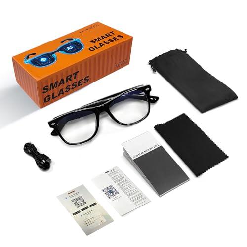 Gafas inteligentes de traducción en tiempo real con IA, habilitado para Bluetooth, más de 100 idiomas compatibles con música y llamadas