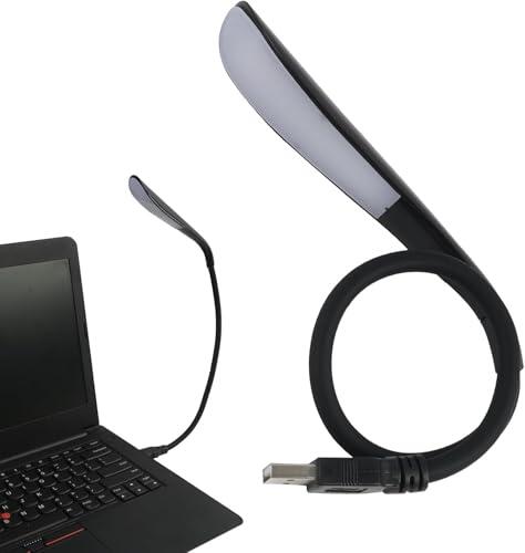 Dimmable USB-Lampe, Lámpara para ordenador portátil LED, Lecelampe Mini-USB-Licht für Laptop, Flexible, 3-stuig ajustable Luz, Mini Iluminación para Laptop, Teclado, Lectura y Viaje, Alimentada por