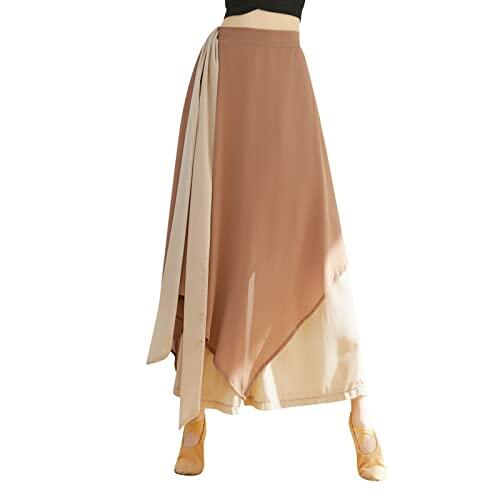 Generisch Pantalones casuales para mujer, pantalones de baile clásicos, pantalones largos de pierna ancha, gimnasia, ejercicios de ejercicio, entrenamiento de danza, pantalones de pierna ancha, caqui
