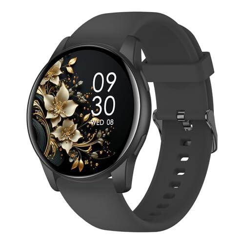 AcclaFit Reloj Inteligente Hombre Mujer con Llamadas Bluetooth, Smartwatch Esfera Redonda 1,38" con 147+ Modos Deportivos, Pulsómetro, Monitor de Sueño, IP68 Impermeable, Compatible con Android iOS