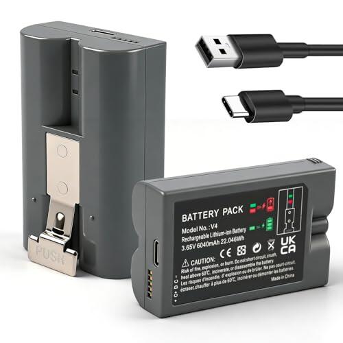 Oyomba Battery Packs for Ring V4 doorbells Feature a Type-C Charging Port (3.65V, 6040mAh) and Are Compatible with 2/3/3+/4 Video doorbells, Spotlight Cameras, and Vertical Cameras (Models 2 and 3).