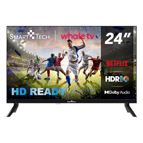 Smart Tech Smart TV 24 pulgadas Smart TV - HDR TV con resolución HD, Bluetooth y triple sintonizador, Whale TV 24HH01V (2026)