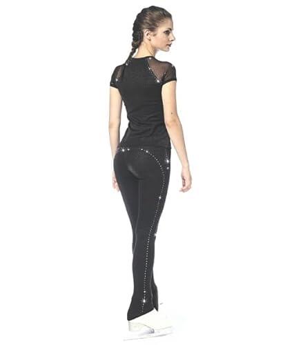 L'Estel Skates - Sagester - Conjunto para Mujer Sagester Modelo Guttuso+Leonardo Gold - Alta Costura - Camiseta+Pantalones térmicos - Patinaje Artístico (FR/ES, Letras, M, Regular, Regular)