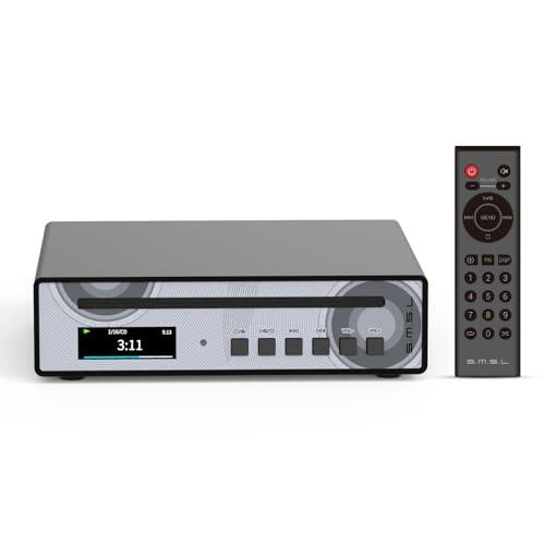 SMSL VMV PL100 PRO Reproductor de CD HiFi para el hogar, reproductor de CD para coche, chip Dual CS43131, decodificación MQA, preamplificador con RCA/XLR/3,5 mm/4,4 mm/salida digital óptica/coaxial