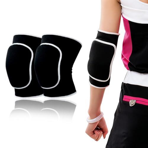 2 PZ coderas con acolchado de esponja gruesa, soporte para tendinitis, coderas de voleibol de compresión, coderas transpirables con esponja gruesa, correa de apoyo para adolescentes, hombres y mujeres