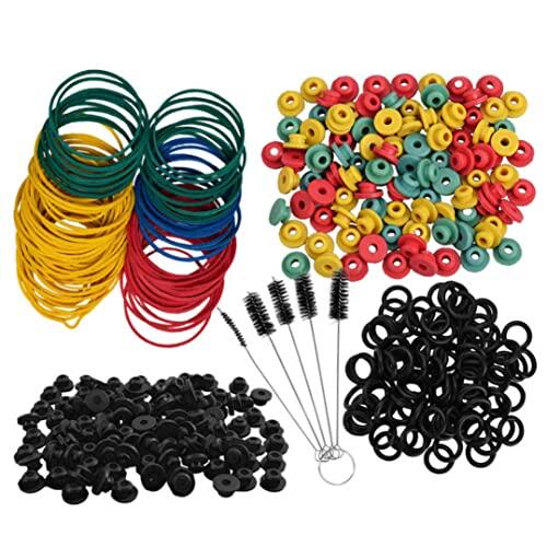 Juego de bandas de goma con ojales para tatuajes, cepillo de limpieza para pezones, piezas de máquina de tatuaje, color negro, 405 Uds.