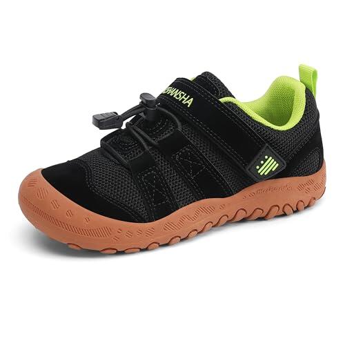Mishansha Zapatillas de Senderismo Niño Niña Transpirable Antideslizante Zapatos de Trekking para Exterior Negro 30EU