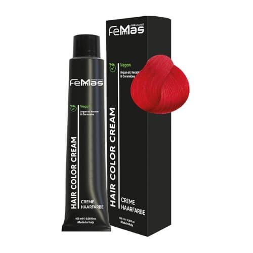 FemMas Tinte para el cabello Fantasy Rojo Fuego I Crema Tinte de pelo con aceite de argán, queratina y ceramidas I Como coloración permanente o tinte para el cabello para resultados de color radiantes