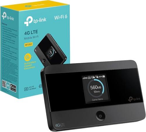 TP-Link M7352 - Router WiFi portátil 4G LTE con SIM, 2100 mAh, con batería