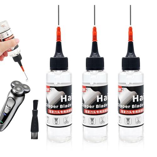 3pcs Aceite Lubricante,Aceite Maquina Cortar Pelo con Cepillo de Limpieza,Aceite para Cabezas de Afeitadora para Cortadoras de pelo, Reduce la fricción Cortadoras de pelo