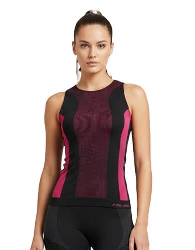 PRS Camiseta de Tirantes Deportiva para Mujer Sin Costuras – Ropa Mujer – Top Deportivo Fitness, Running, Yoga – Camiseta Seamless Transpirable de Secado Rápido (Negro, S/M)