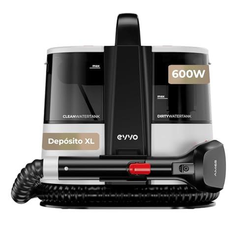 Limpiatapicerias EVVO AM65 - Limpiador Tapicerías Potente 600W, Limpia Tapicerias, Pulveriza y Aspira, Aspiradora de Agua con Depósitos Separados, Manguera 1.2m y Accesorios Reacondicionado