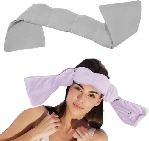 Antifaz para Dormir con Peso, Máscara de Dormir a Presión para Mujeres y Hombres, Cubierta de Bloqueo de Luz de Presión Suave, Gravity Bead, Alivia la Fatiga, Favorece el Sueño, Tejido Suave (Gris)