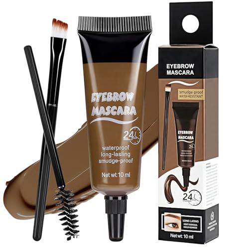 Gel De Cejas Waterproof marrón Intenso,Gel de CEJA resistente al agua para maquillaje de cejas,Impermeable y Larga Duración Para Ceja Llenas y Definidas,Coloración rápida(Marrón claro)