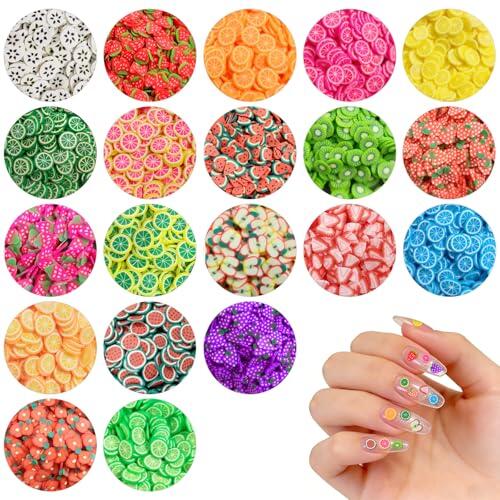10000 piezas (20 estilos) de rodajas de arcilla de frutas, VEINARDYL, rodajas para uñas, encantos de arcilla polimérica 3D para manualidades DIY, fabricación de limas de resina, decoración de móviles