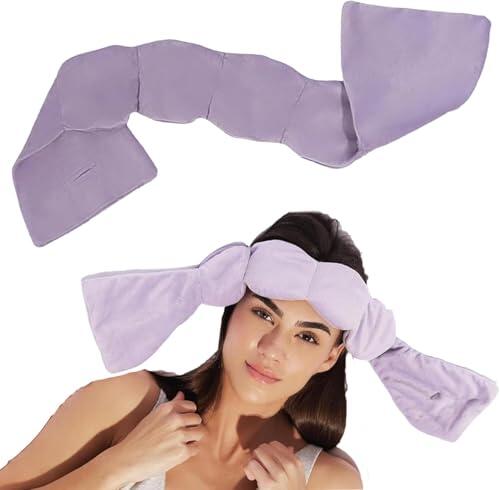 Antifaz para Dormir con Peso, Máscara de Dormir a Presión para Mujeres y Hombres, Cubierta de Bloqueo de Luz de Presión Suave, Gravity Bead, Alivia la Fatiga, Favorece el Sueño, Tejido Suave (Morado)