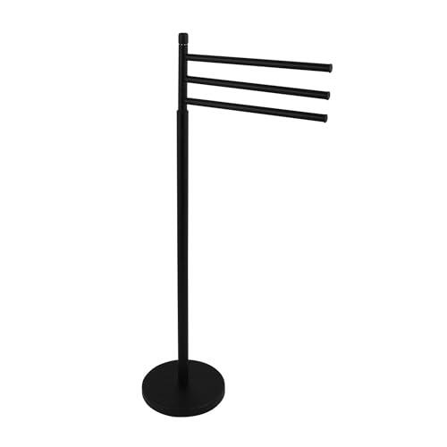 Well Home Toallero de pie de 3 Barras orientables, 92x35 cm, Color Negro