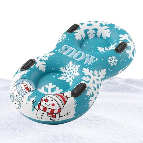 Tubos de Nieve Resistentes, Trineo Inflable para 2 Personas, Tubos de Nieve para Doble, para Jugar en Invierno al Aire Libre, niños, Adolescentes, Adultos, Vacaciones Familiares