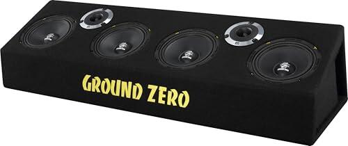 Ground Zero GZCB 16.2XSPL - Caja de altavoces SPL de 2 vías, 4 x 165 mm, 2 altavoces de agudos, 4 ohmios, 400 W RMS, 50 Hz - 25 kHz, 30 x 22 x 90 cm