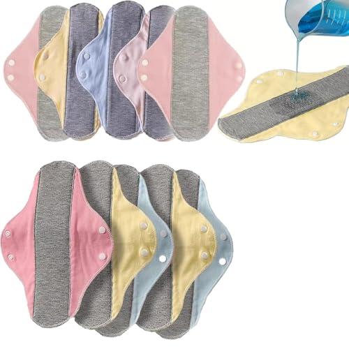 Almohadillas de incontinencia reutilizables a prueba de fugas e impermeables, lavables, almohadillas de incontinencia de grafeno reutilizables para ancianos, adultos, sensación seca y cómoda (5