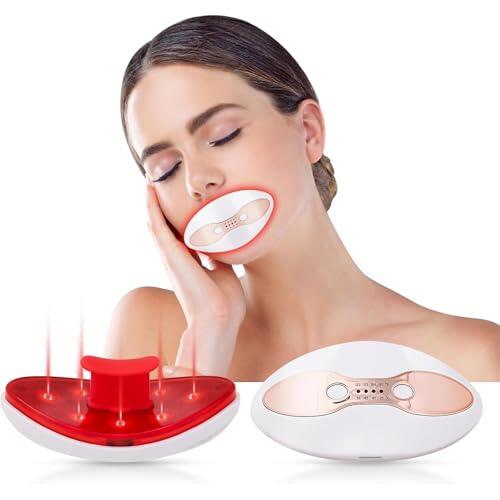 PODEC Dispositivo para Dar Volumen a Los Labios, Recargable por USB, Eléctrico, Natural, con Succión para Dar Volumen a Los Labios, con 4 Niveles De Temperatura De Calentamiento, De 35 °C a 50 °C