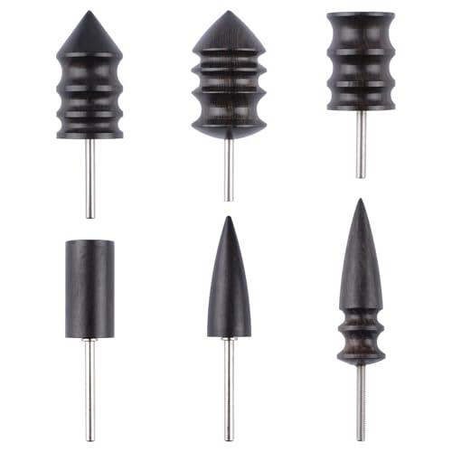 URROMA 6 piezas de brocas de cuero, herramientas de manualidades de cuero, herramienta de pulido de bordes de cuero negro, herramienta de pulido de cuero para proyectos de manualidades