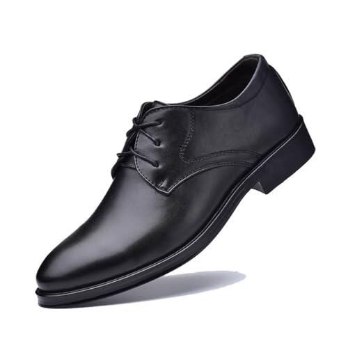 DXSYGMBN Zapatos Oxford Hombre Clásicos De Cordones para Oficina, Boda & Casual,Negro,38 EU
